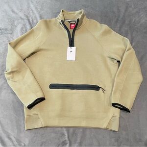 Nike Sporstwear Sweater Mens Large Olive Tech Fleece 1/2 Zip Sweatshirt